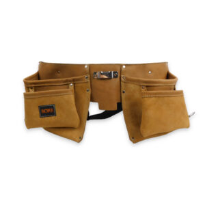 Pas monterski z dwoiny w kolorze miodowym z pałąkami /0A08/